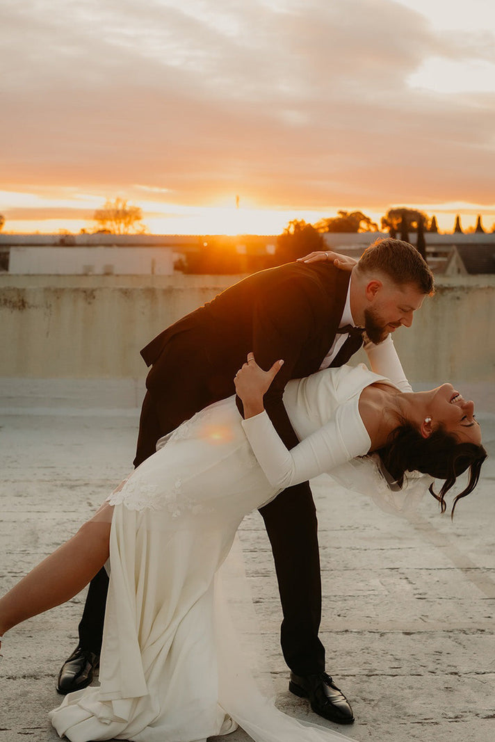 Grace Bride Aimee in the Deia Gown