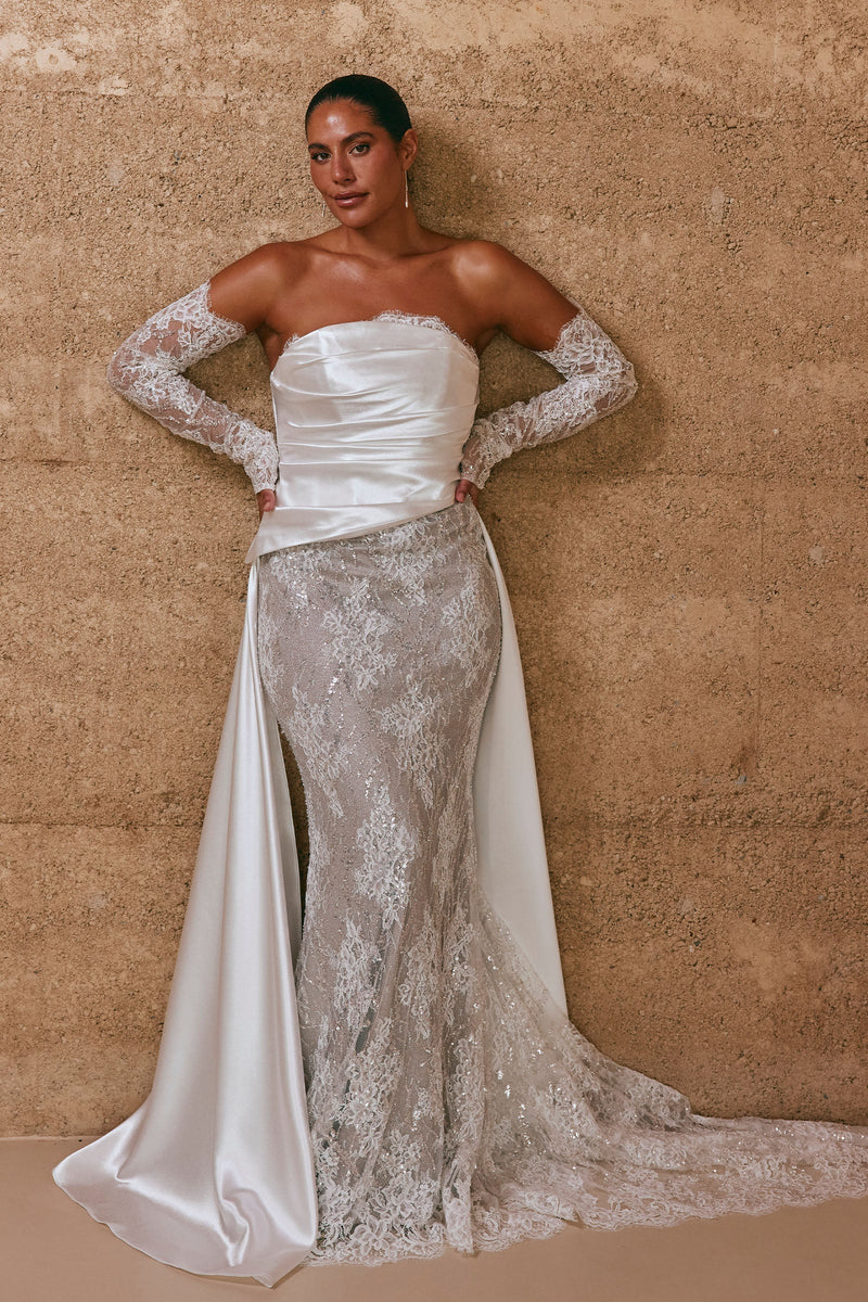 coral dress bridesmaid uk Wedding Dress Separates, Two Piece Bridal Lace Gowns #1332 main image 0