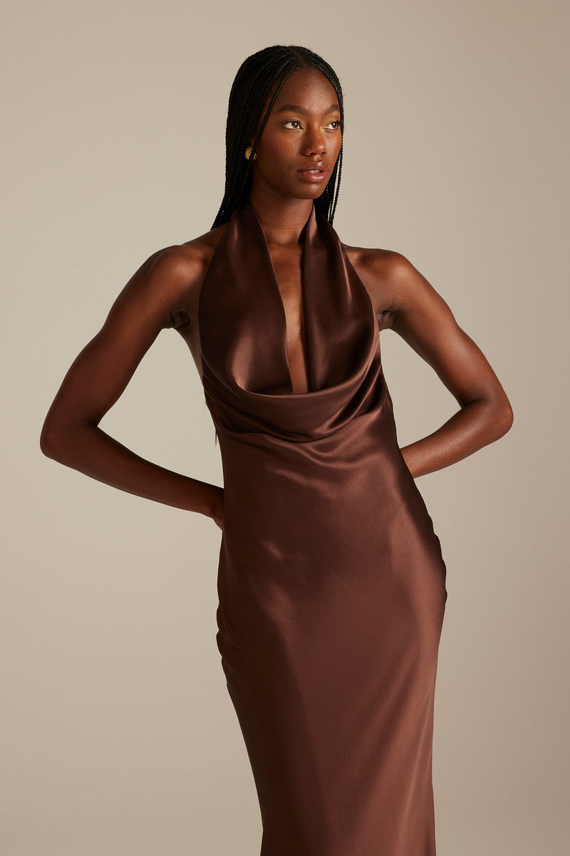 Satin Bridesmaid Dress Prom Dress Brown XXL Dillon Espresso by Grace Loves Lace Satin Bridesmaid Dress Prom Dress Brown XXL Dillon Espresso by Grace Loves Lace
