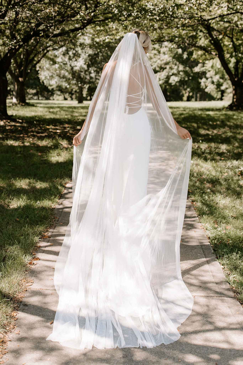 Pearly Long Veil  Pearl Bridal Veil – Grace Loves Lace US