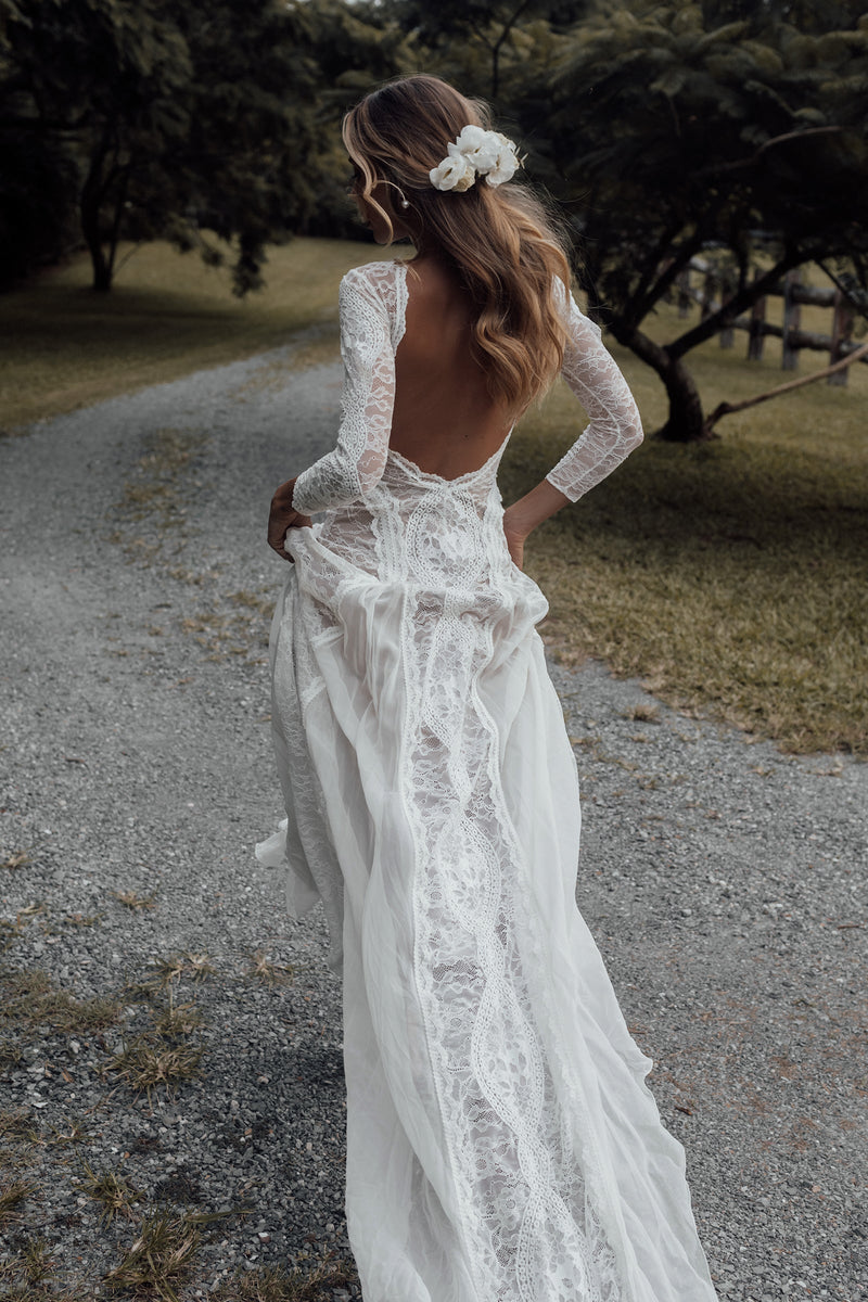 Inca Low Back Wedding Dress – Grace Loves Lace US - Main Image