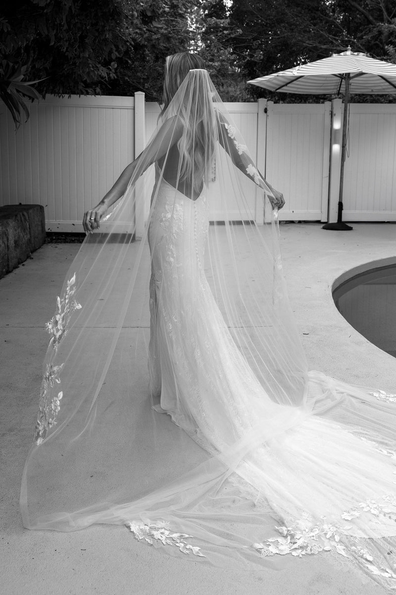 white wedding dress with black veil Wedding Veil Bridal Veil One Size Ivory Tulle Stevie Veil by Grace Loves Lace