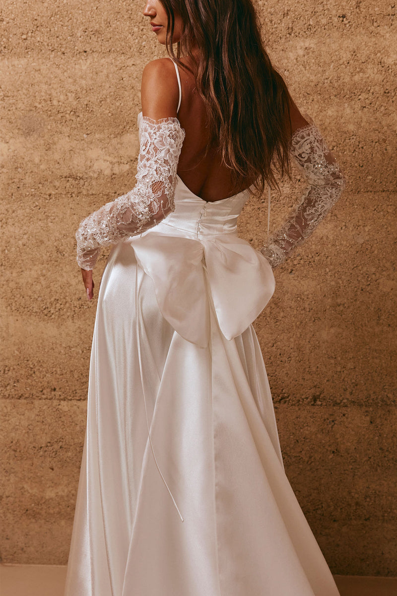 Bridal Bow Wedding Dress Bow Ivory Satin One Size Ava Detachable Bow by Grace Loves Lace Bridal Bow Wedding Dress Bow Ivory Satin One Size Ava Detachable Bow by Grace Loves Lace