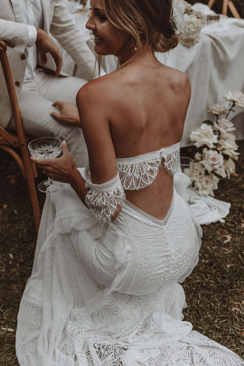 Low Back Gowns  Handcrafted Dresses – Grace Loves Lace UK