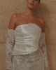 Strapless bridal bodice and sparkly wedding dress