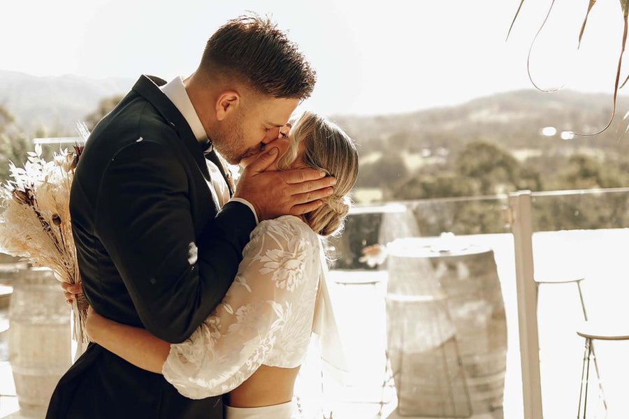 Sam & Emily in the Behati Gown