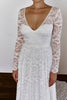 Neckline Vita Gown with Long Sleeves