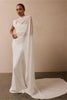 A woman wearing a strapless white mermaid style gown_XS_