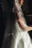 Bold lace mantilla veil