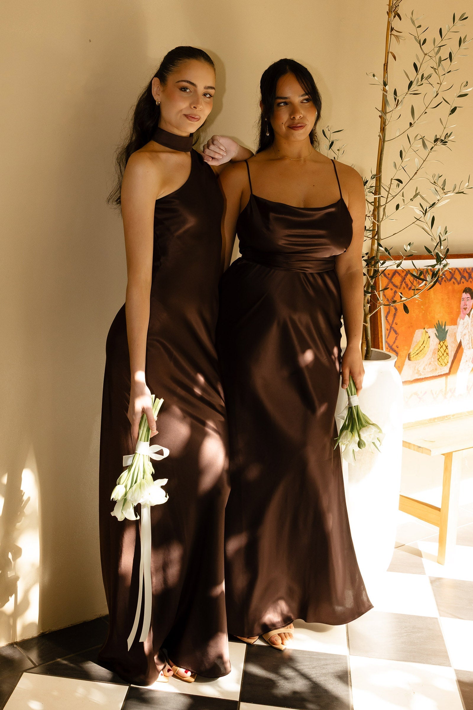 Satin Bridesmaid Dress Prom Dress Brown XL Cameron Espresso by Grace Loves Lace Satin Bridesmaid Dress Prom Dress Brown XL Cameron Espresso by Grace Loves Lace