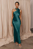 Teal one shoulder bridesmaid dress_XS_