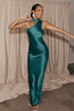 Teal one shoulder bridesmaid dress_XS_