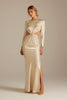 Blake Long Sleeve Champagne Bridesmaid Dress_XS_