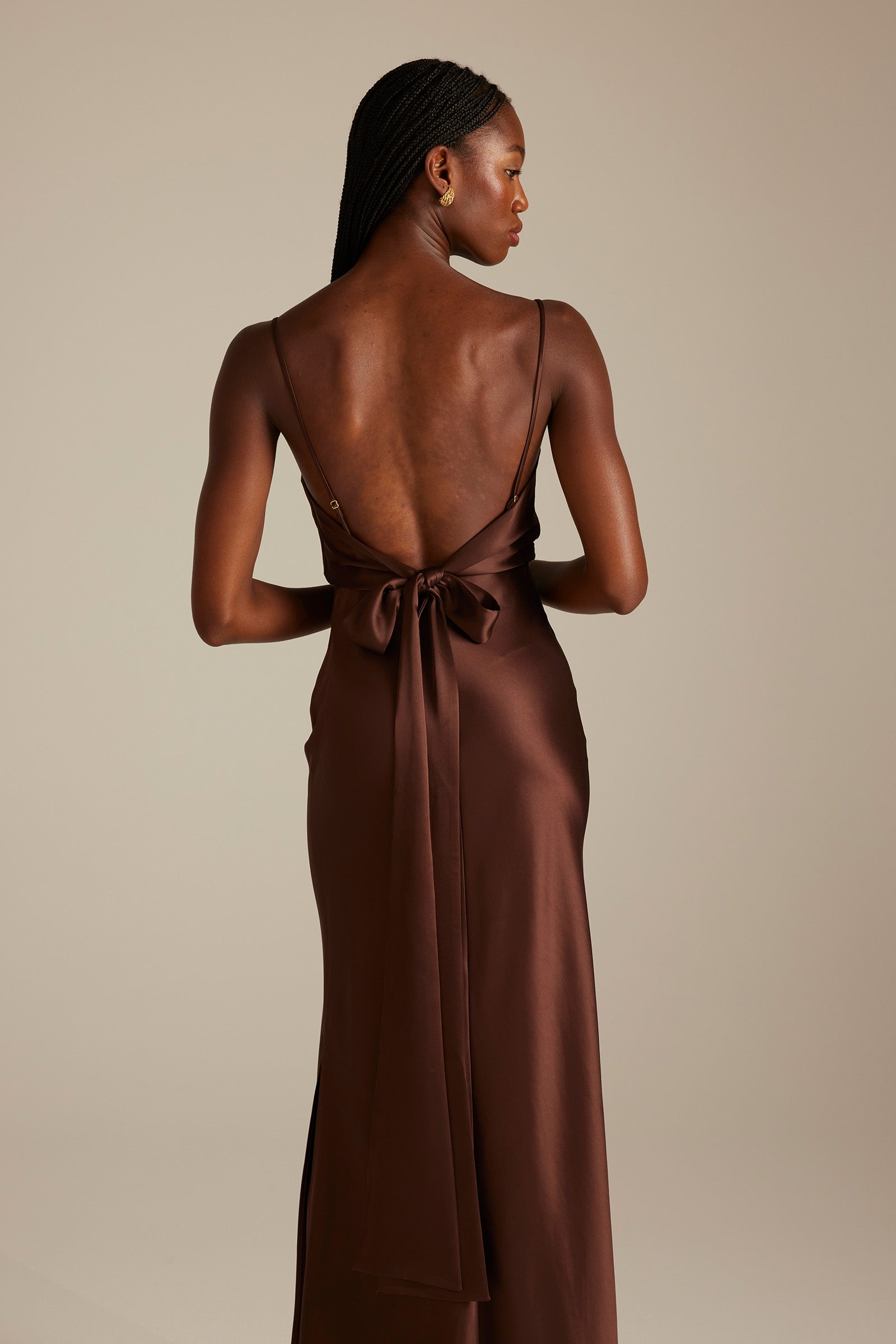 Satin Bridesmaid Dress Prom Dress Brown XL Cameron Espresso by Grace Loves Lace Satin Bridesmaid Dress Prom Dress Brown XL Cameron Espresso by Grace Loves Lace