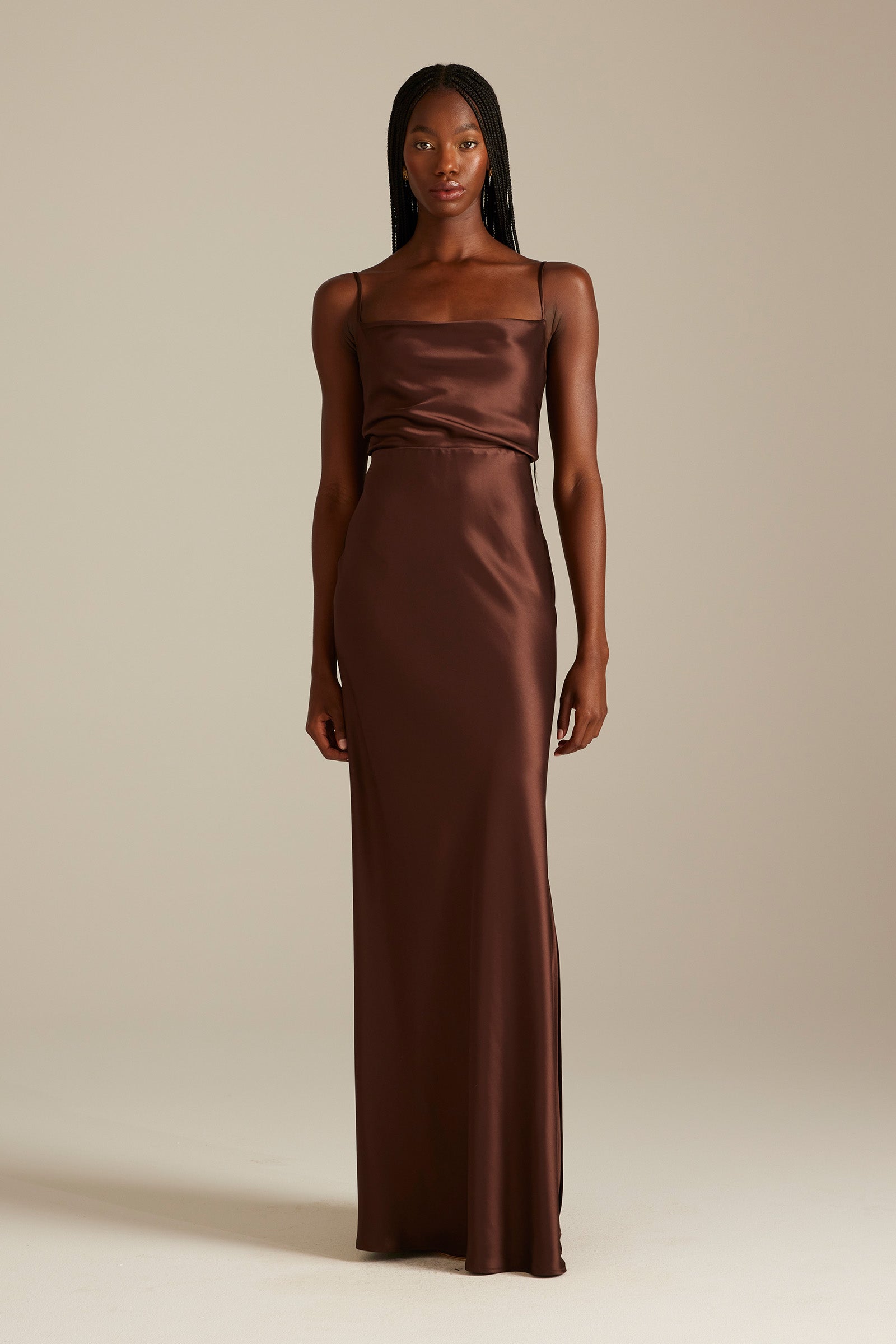 Satin Bridesmaid Dress Prom Dress Brown XL Cameron Espresso by Grace Loves Lace Satin Bridesmaid Dress Prom Dress Brown XL Cameron Espresso by Grace Loves Lace