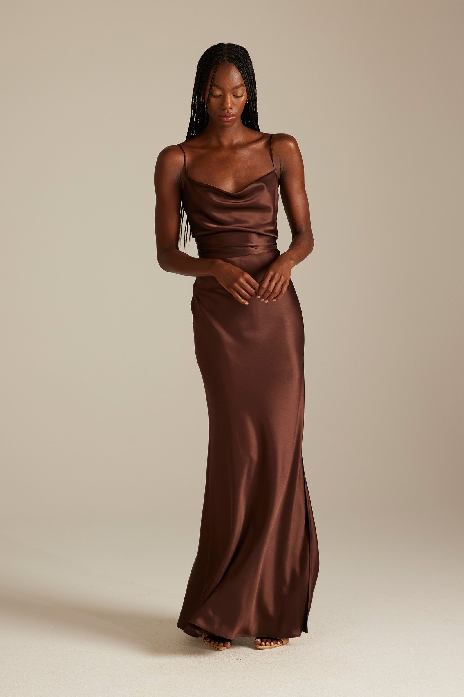 Satin Bridesmaid Dress Prom Dress Brown XL Cameron Espresso by Grace Loves Lace Satin Bridesmaid Dress Prom Dress Brown XL Cameron Espresso by Grace Loves Lace