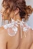 Back tie of Lace Bridal Neckpiece that is embellished