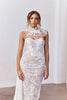Lace Bridal Neckpiece paired with strapless wedding dress