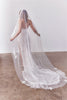 Embroidered Floral Wedding Veil back details