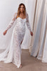 Embroidered Floral Wedding Veil with strapless wedding dress