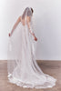 Embroidered Floral Wedding Veil with strapless wedding dress