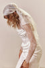 Long Sleeve Lace Bodysuit paired with headscar and corset wedding dress_XS_
