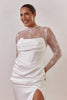 Long Sleeve Lace Bodysuit paired with a corset wedding dress_L_