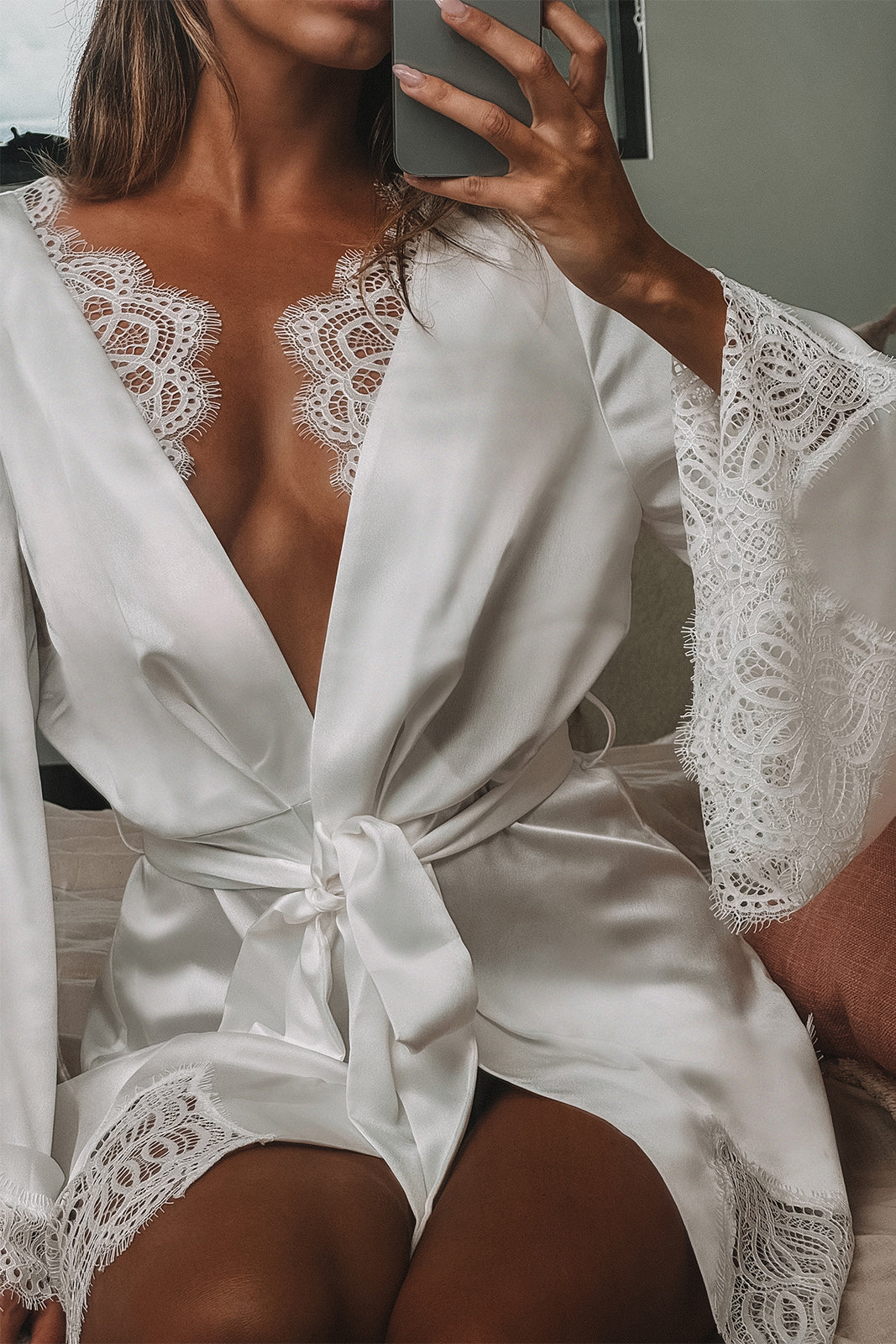 Satin Robe Bridal Getting Ready Outfits – Grace Loves Lace US