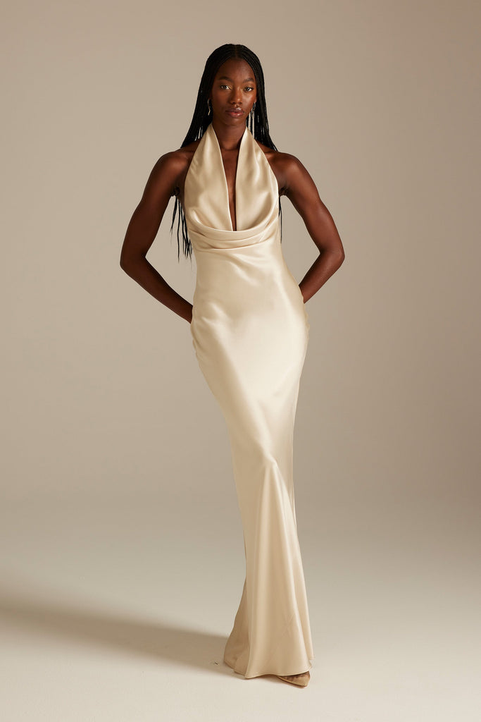 Satin Bridesmaid Dress Prom Dress Champagne S Dillon Champagne by Grace Loves Lace