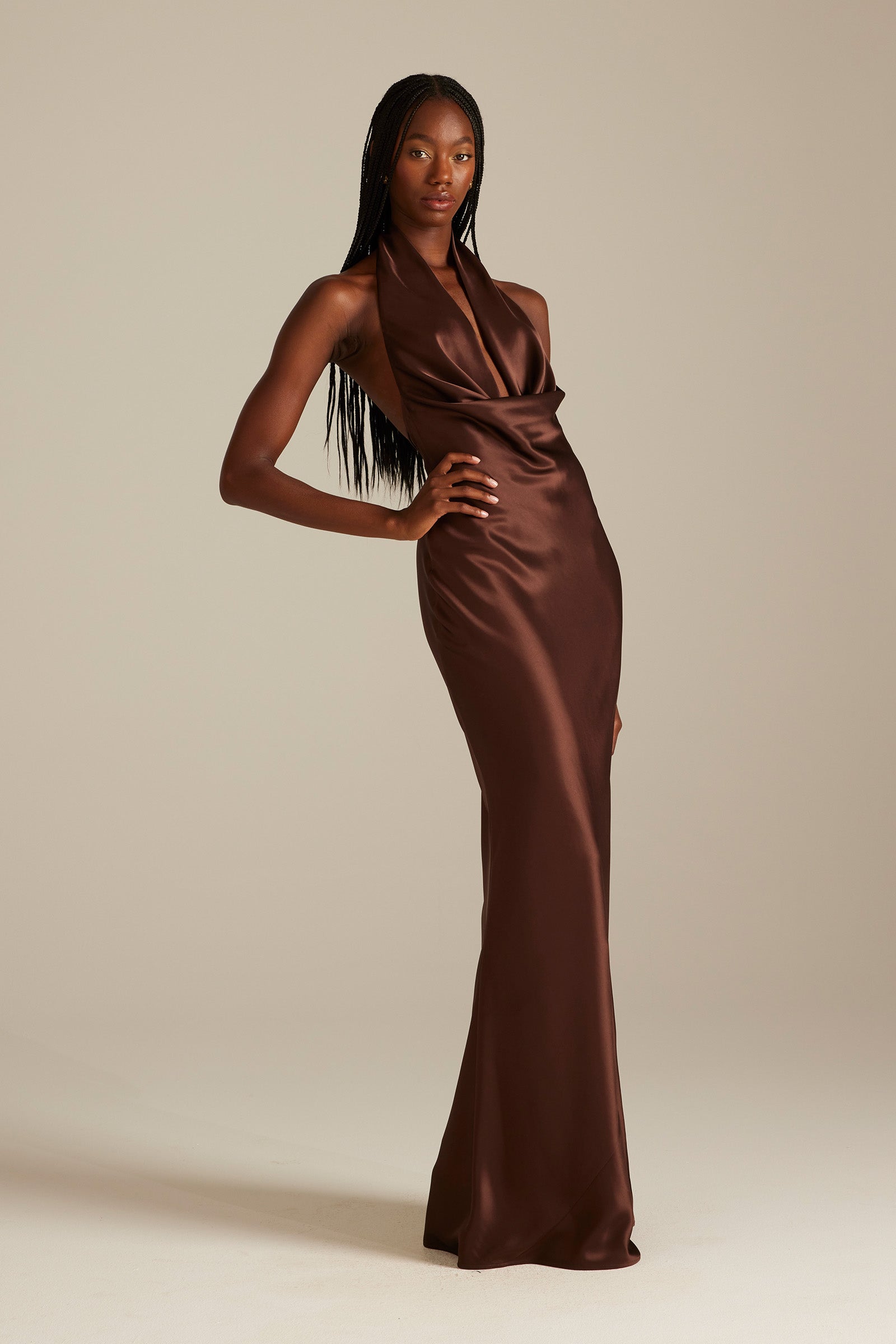 Satin Bridesmaid Dress Prom Dress Brown XXL Dillon Espresso by Grace Loves Lace Satin Bridesmaid Dress Prom Dress Brown XXL Dillon Espresso by Grace Loves Lace
