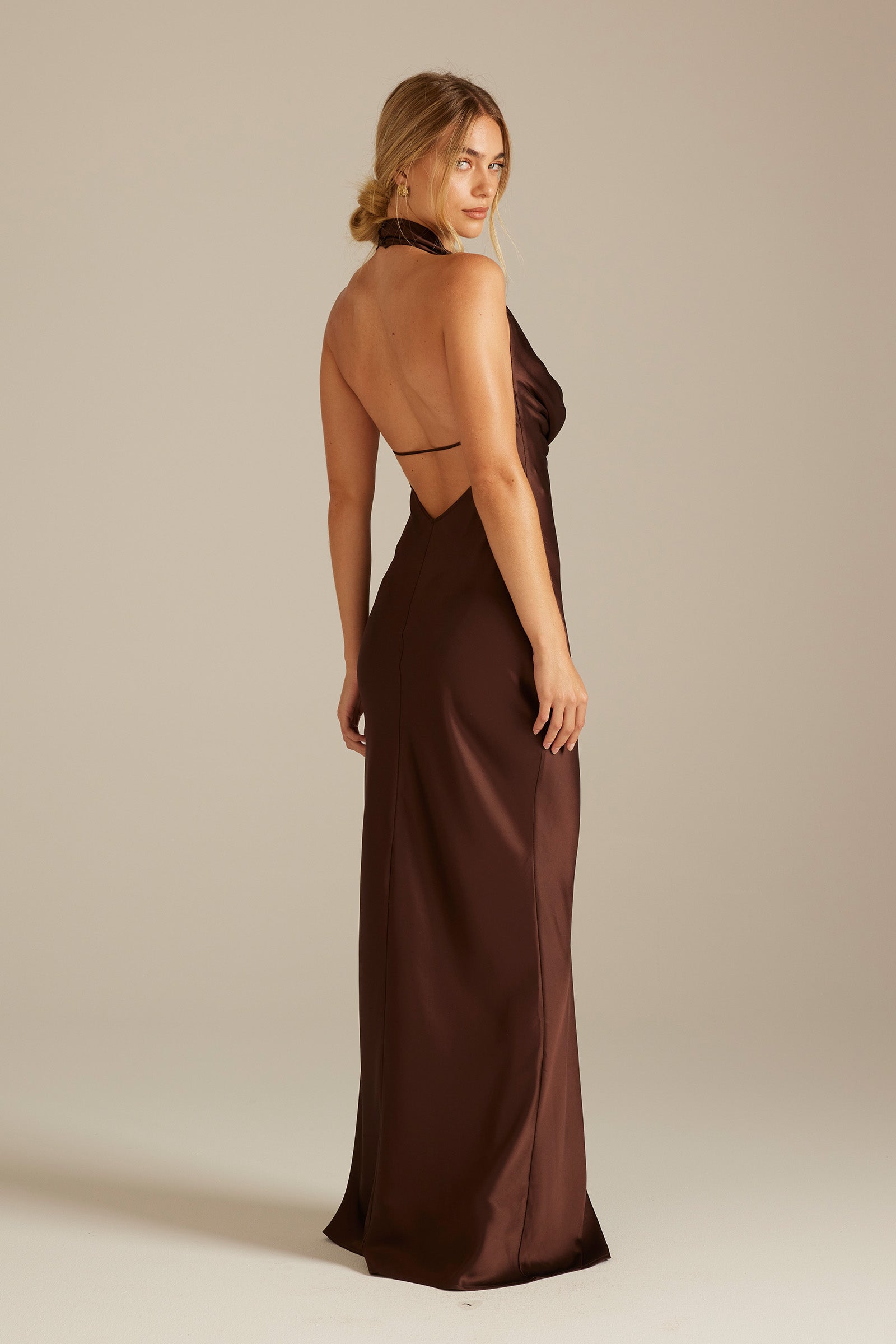 Satin Bridesmaid Dress Prom Dress Brown XXL Dillon Espresso by Grace Loves Lace Satin Bridesmaid Dress Prom Dress Brown XXL Dillon Espresso by Grace Loves Lace