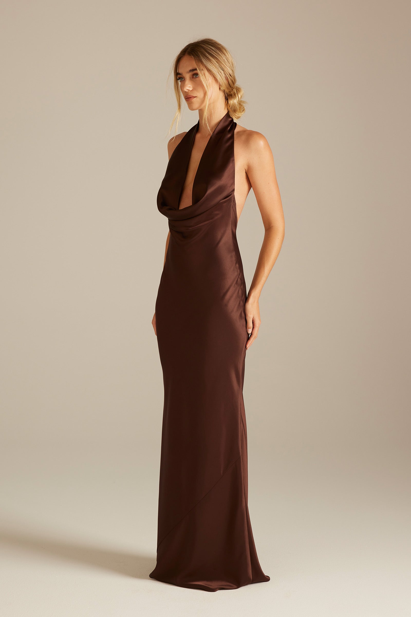 Satin Bridesmaid Dress Prom Dress Brown XXL Dillon Espresso by Grace Loves Lace Satin Bridesmaid Dress Prom Dress Brown XXL Dillon Espresso by Grace Loves Lace