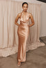 Satin rose gold bridesmaid dress_XS_