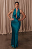 Teal halter neck bridesmaid dress_L_