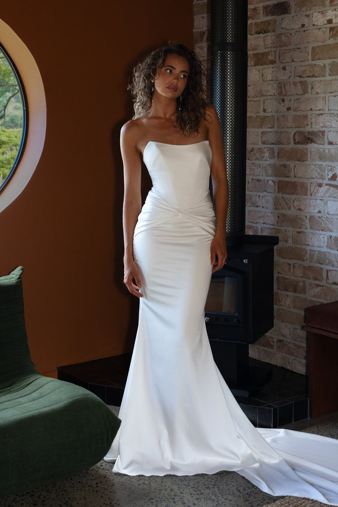 Satin Wedding Dress Ivory L Dree by Grace Loves Lace