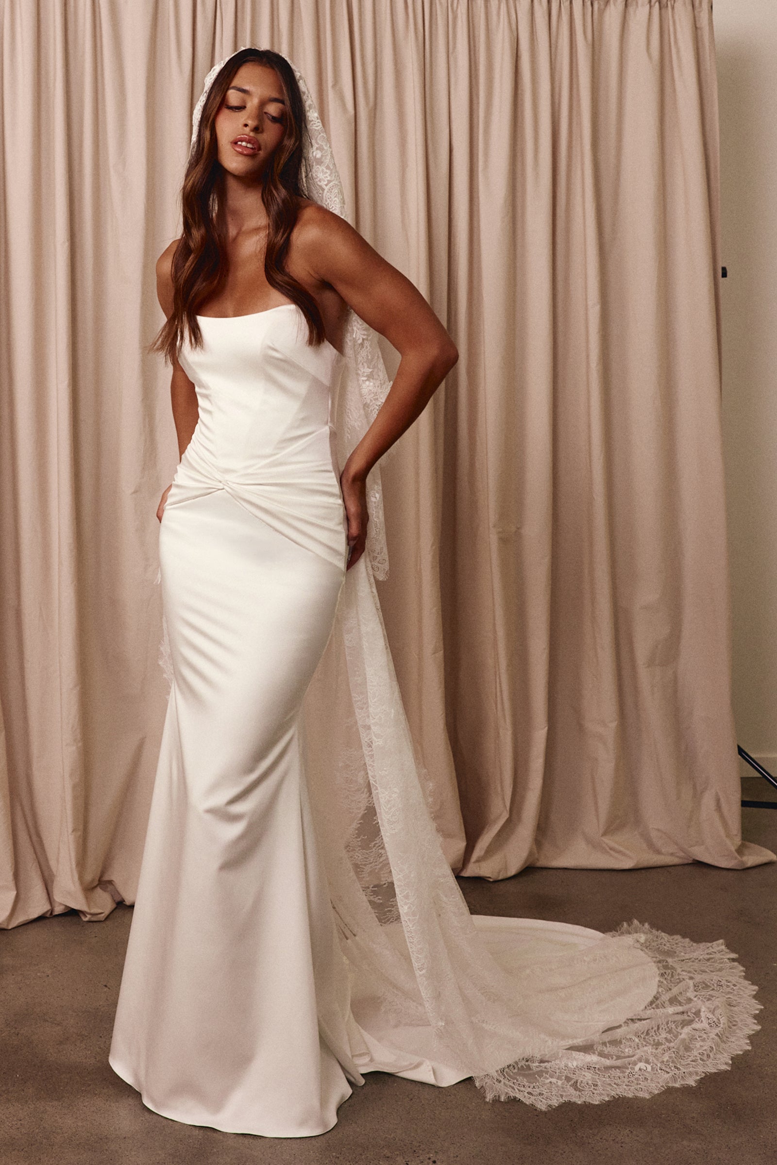 Satin Wedding Dress Ivory L Dree by Grace Loves Lace