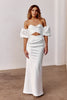 An off-shoulder wedding dress with puff sleeves_XS_