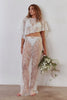 Beaded Sparkly Wedding Shawl paired with sheer lace skirt
