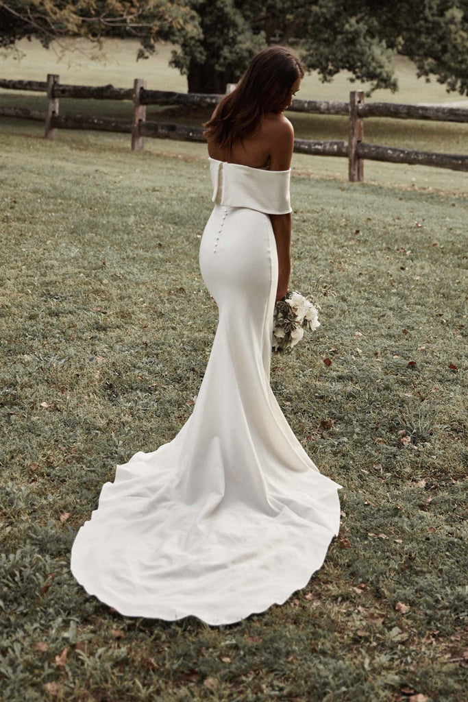Mila | Off the Shoulder Wedding Dress | Made to Order Standard – Grace ...