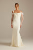 grace wedding dress full length wearing tulle sleeves