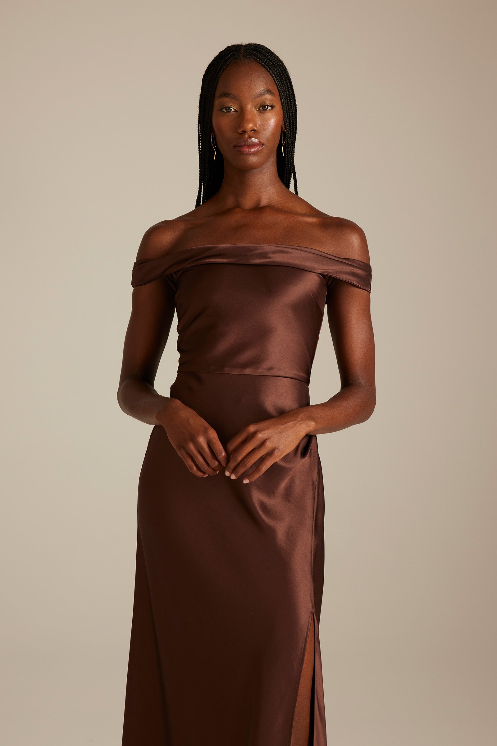 Satin Bridesmaid Dress Prom Dress Brown XL Kai Espresso by Grace Loves Lace Satin Bridesmaid Dress Prom Dress Brown XL Kai Espresso by Grace Loves Lace