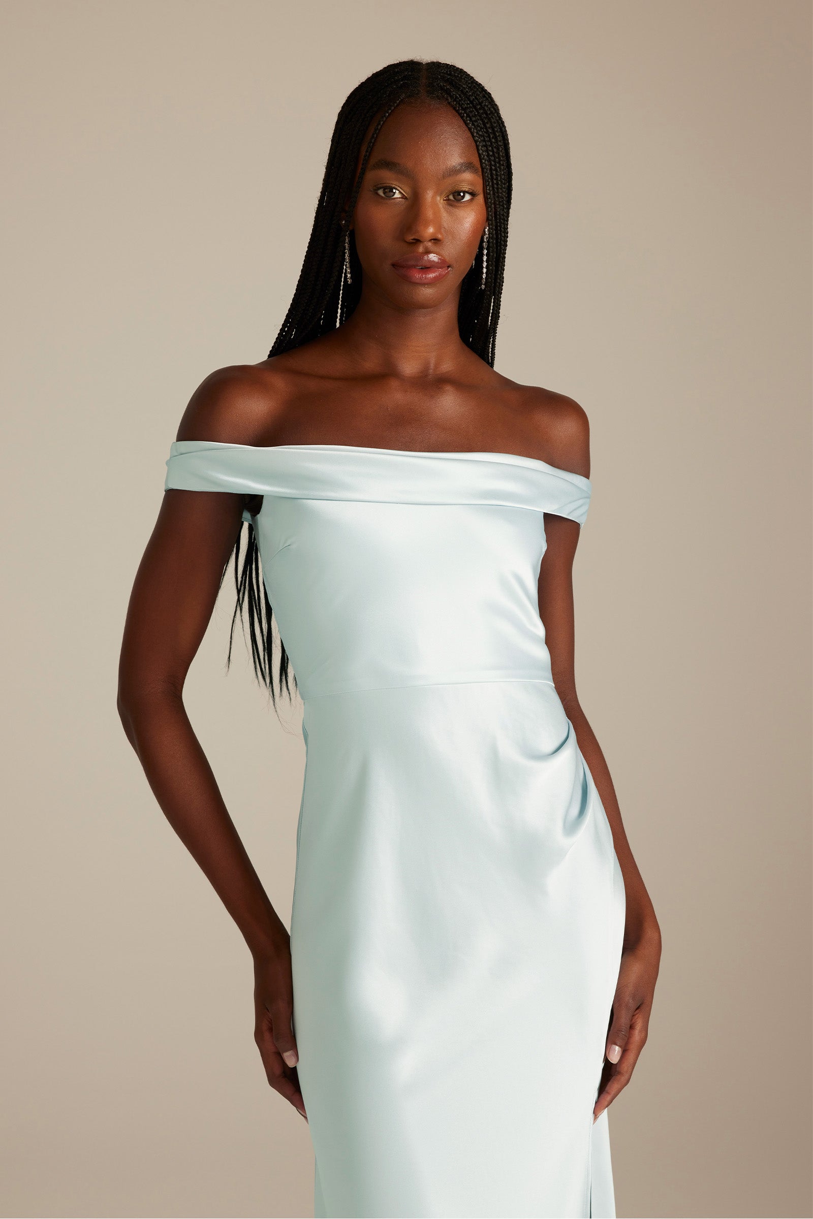 Kai Off the Shoulder Blue Bridesmaids Dress_XS_