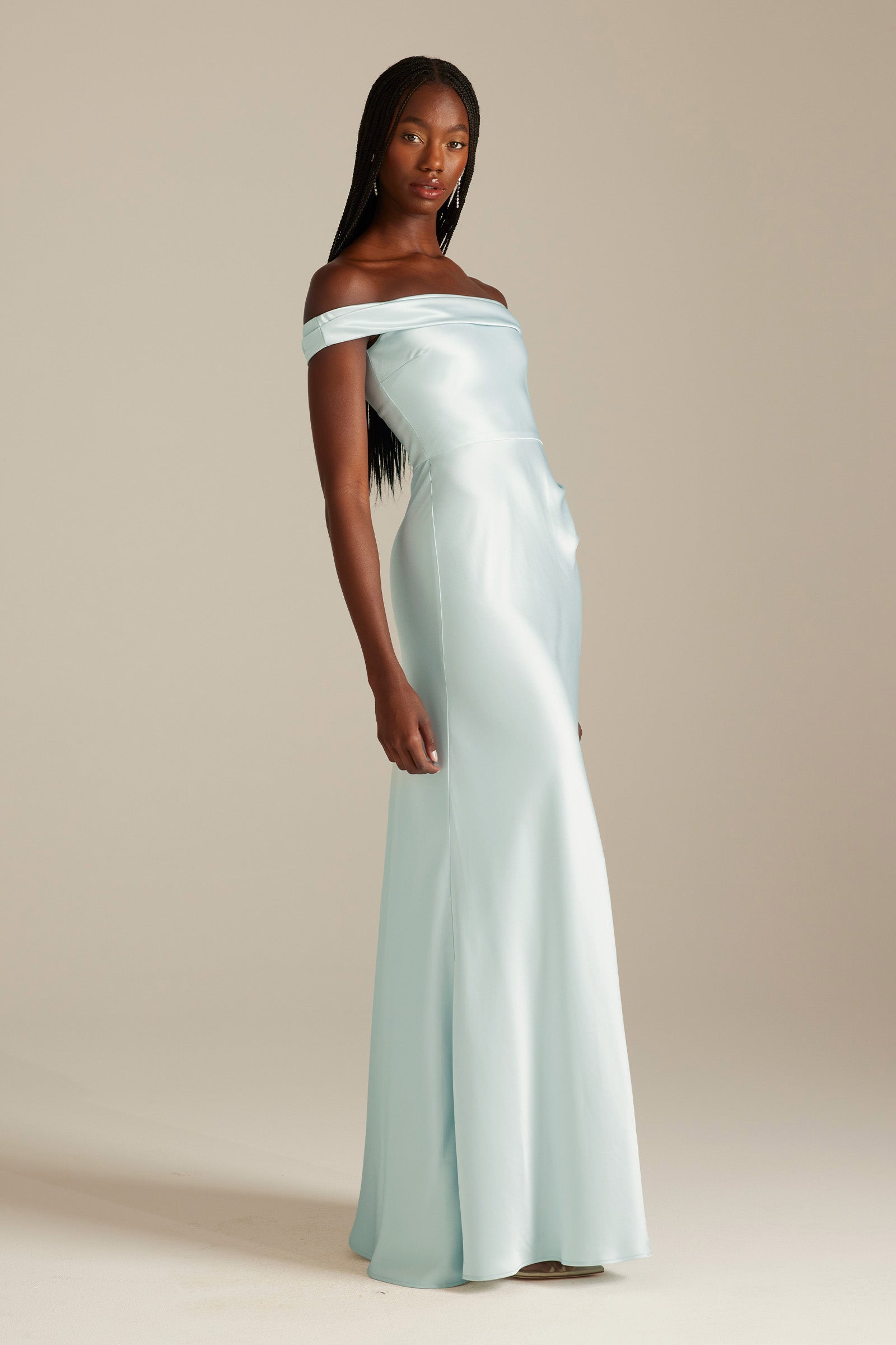 Kai Off the Shoulder Blue Bridesmaids Dress_XS_