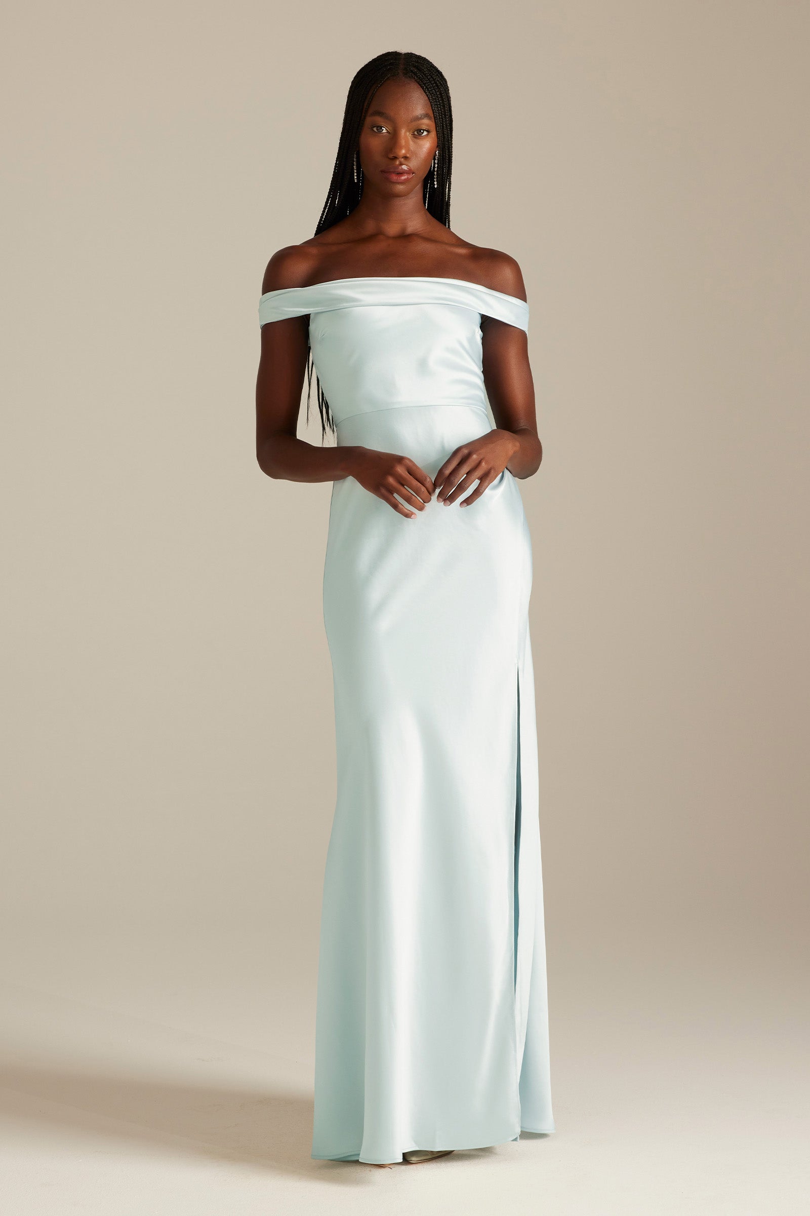 Kai Off the Shoulder Blue Bridesmaids Dress_XS_