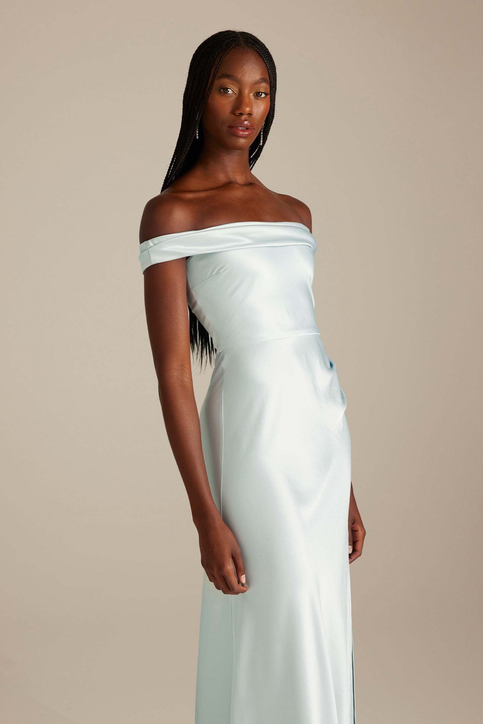 Kai Off the Shoulder Blue Bridesmaids Dress_XS_