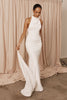 Halter neck crepe wedding dress_XS_