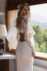 Sheer Ivory Bridal Headscarf paired with a lace wedding dress