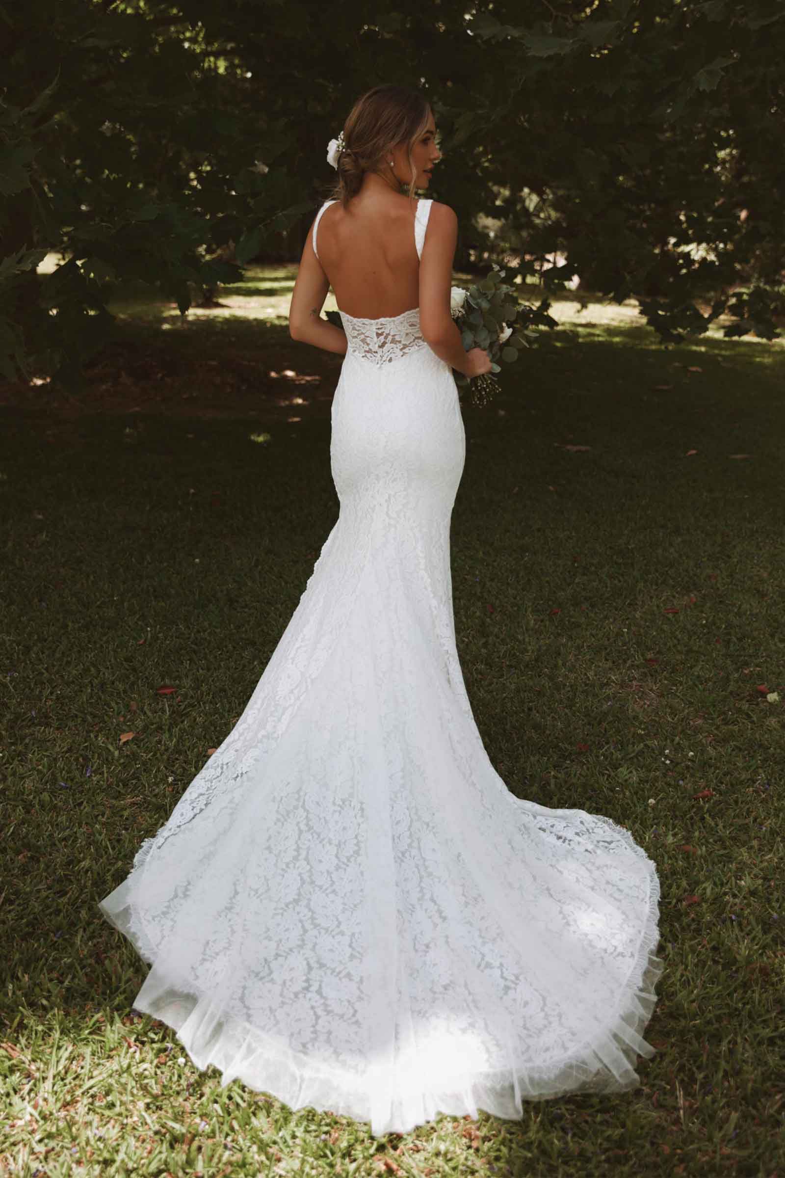 Lumi V Neck Wedding Dress – Grace Loves Lace US