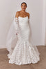 Sheer Drop Wedding Veil paired with lace wedding dress