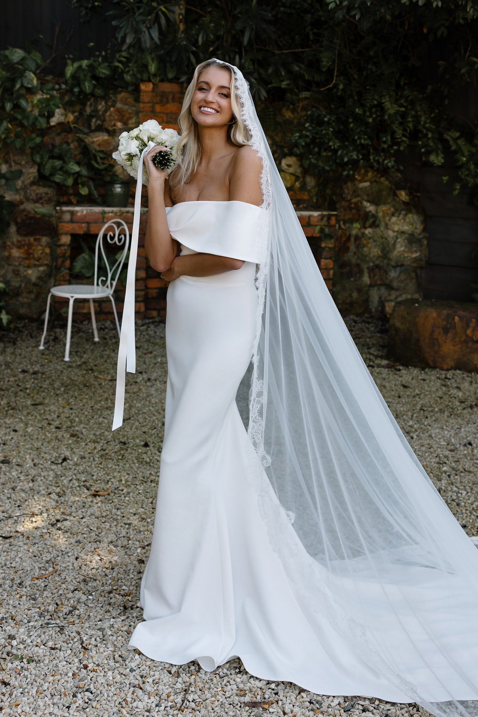 Mila | Off the Shoulder Wedding Dress M Mila | Off the Shoulder Wedding Dress M